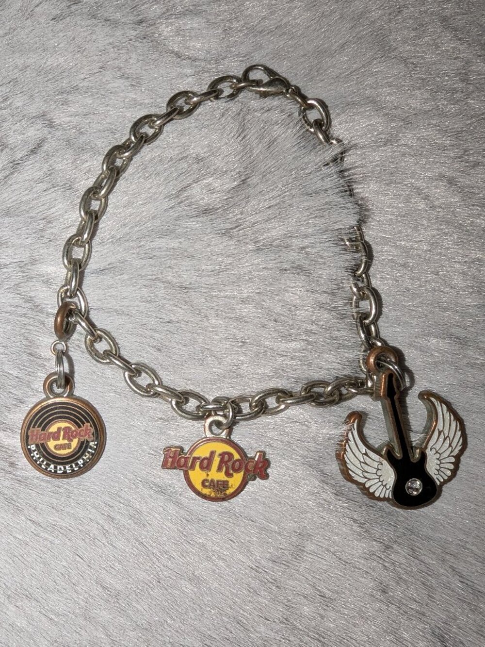 Vintage Hard Rock Cafe Charm Bracelet 7664